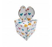 Top Heart flap Box - 4x4x4  - Design # 9595